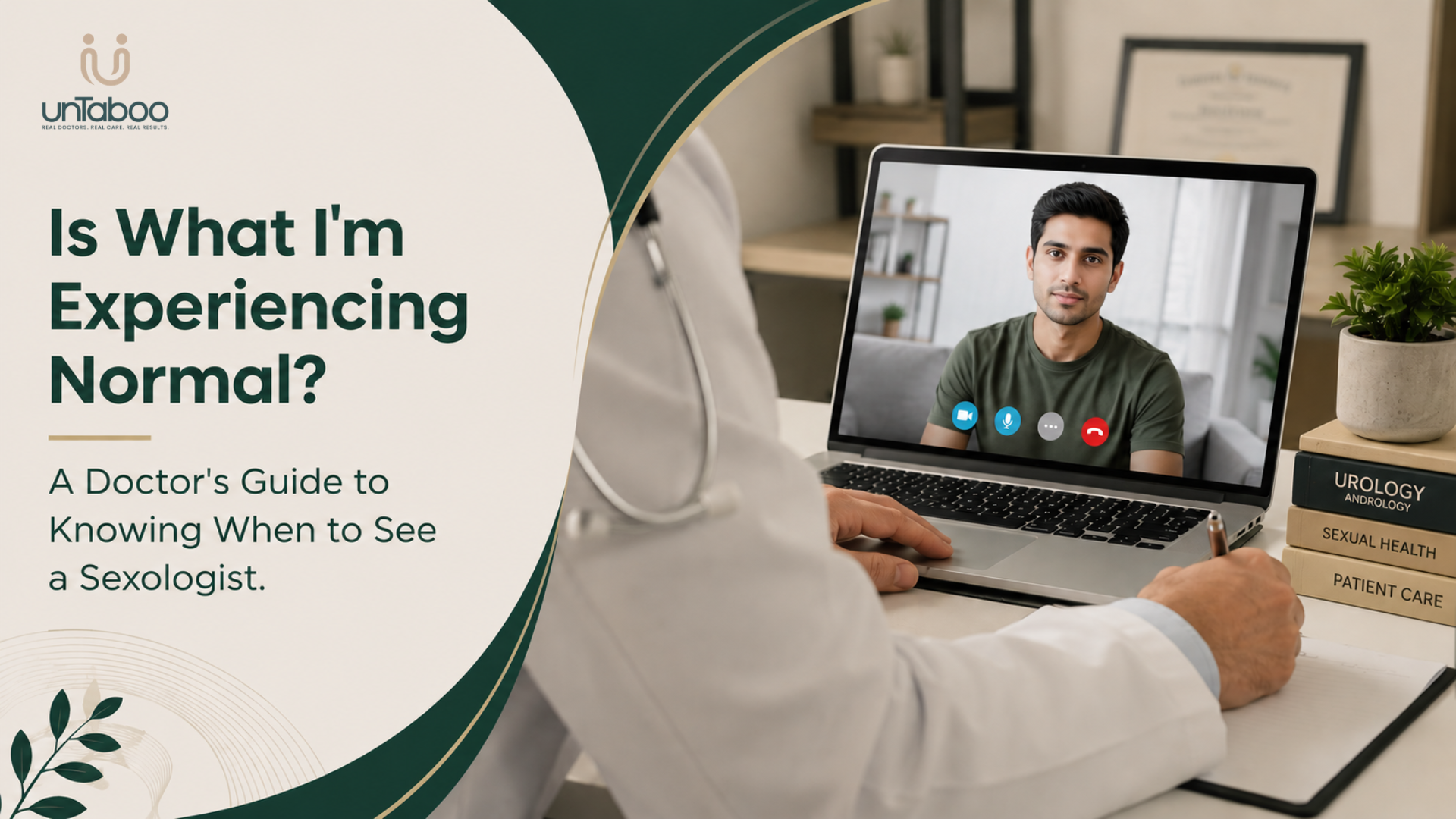 Doctor providing an online sexologist consultation to a patient for sexual health concerns