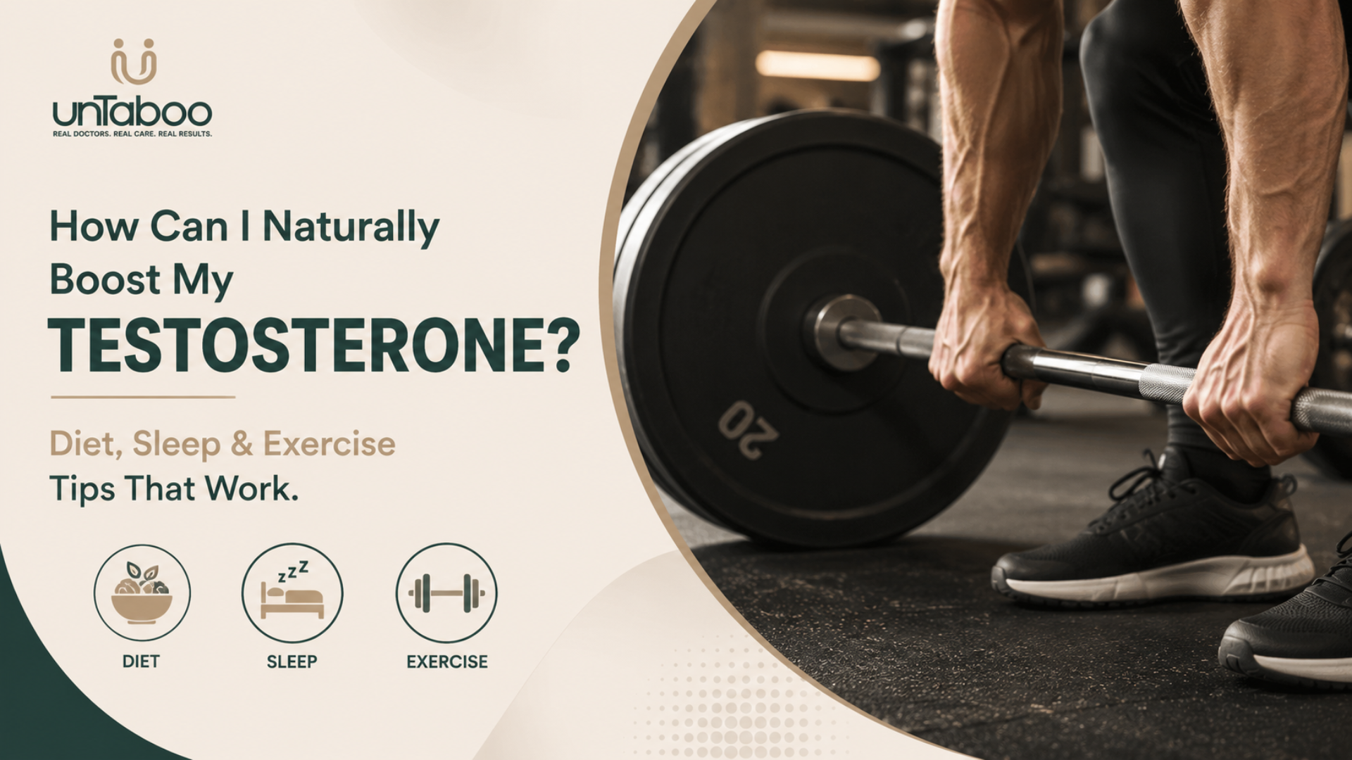 Man performing strength training to naturally boost testosterone through exercise, diet, and healthy lifestyle habits